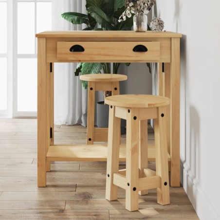 vidaXL Taburetes altos de cocina 2 uds madera maciza de pino