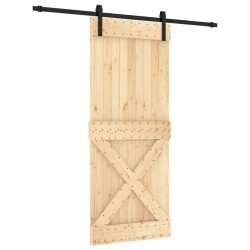 vidaXL Puerta corredera con herrajes madera maciza de pino 85x210 cm