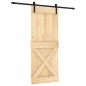 vidaXL Puerta corredera con herrajes madera maciza de pino 85x210 cm vidaXL Puerta corredera con herrajes madera maciza de pino 85x210 cm
