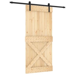 vidaXL Puerta corredera con herrajes madera maciza de pino 95x210 cm
