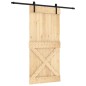 vidaXL Puerta corredera con herrajes madera maciza de pino 95x210 cm