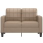 vidaXL Sofá de 2 plazas de cuero sintético color capuchino 120 cm vidaXL Sofá de 2 plazas de cuero sintético color capuchino 120 cm