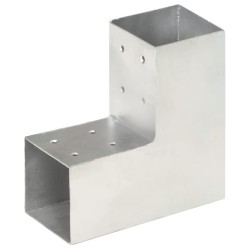 vidaXL Conector de postes en forma de L metal galvanizado 81x81 mm
