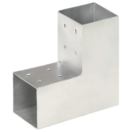 vidaXL Conector de postes en forma de L metal galvanizado 81x81 mm