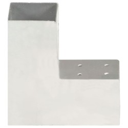 vidaXL Conector de postes en forma de L metal galvanizado 81x81 mm