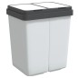 vidaXL Cubo de basura doble blanco 2x25 L vidaXL Cubo de basura doble blanco 2x25 L