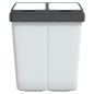 vidaXL Cubo de basura doble blanco 2x25 L vidaXL Cubo de basura doble blanco 2x25 L