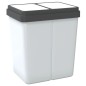 vidaXL Cubo de basura doble blanco 2x25 L vidaXL Cubo de basura doble blanco 2x25 L