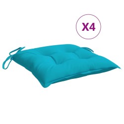 vidaXL Cojines para silla 4 unidades tela turquesa 40x40x7 cm