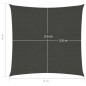 vidaXL Toldo de vela gris antracita HDPE 160 g/m² 4x4 m