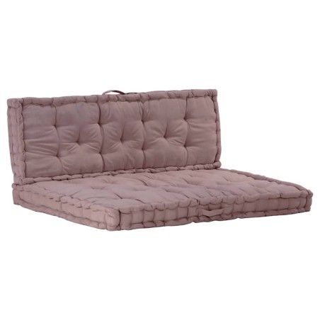 vidaXL Cojines para muebles de palés 2 unidades algodón gris taupe