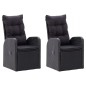 vidaXL Juego de comedor de jardín 9 piezas con cojines negro vidaXL Juego de comedor de jardín 9 piezas con cojines negro