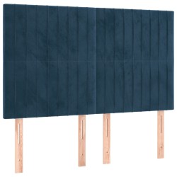 vidaXL Cabeceros 4 unidades terciopelo azul oscuro 72x5x78/88 cm