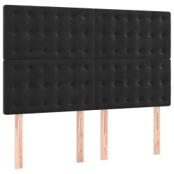 vidaXL Cabeceros 4 unidades terciopelo negro 72x5x78/88 cm