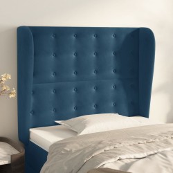 vidaXL Cabecero con orejas de terciopelo azul oscuro 83x23x118/128 cm