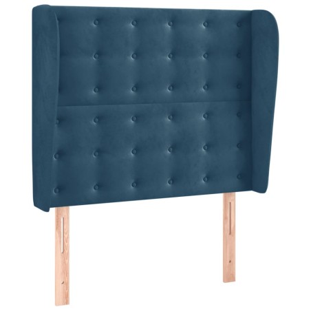 vidaXL Cabecero con orejas de terciopelo azul oscuro 83x23x118/128 cm
