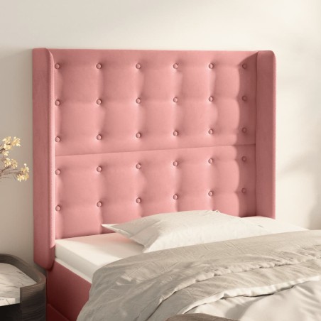 vidaXL Cabecero con orejas de terciopelo rosa 83x16x118/128 cm