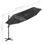 vidaXL Sombrilla de 4 niveles con poste de aluminio antracita 3x3 m