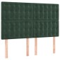 vidaXL Cabecero con luces LED terciopelo verde oscuro 144x5x118/128 cm vidaXL Cabecero con luces LED terciopelo verde oscuro 144x5x118/128 cm