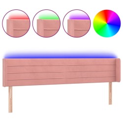 vidaXL Cabecero con LED de terciopelo rosa 183x16x78/88 cm