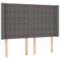 vidaXL Cabecero con LED cuero sintético gris 147x16x118/128cm vidaXL Cabecero con LED cuero sintético gris 147x16x118/128cm