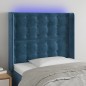 vidaXL Cabecero con LED de terciopelo azul oscuro 83x16x118/128 cm vidaXL Cabecero con LED de terciopelo azul oscuro 83x16x118/128 cm