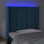 vidaXL Cabecero con LED de terciopelo azul oscuro 83x16x118/128 cm vidaXL Cabecero con LED de terciopelo azul oscuro 83x16x118/128 cm
