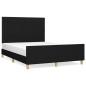 vidaXL Estructura de cama con cabecero de tela negro 140x200 cm