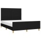 vidaXL Estructura de cama con cabecero de tela negro 140x200 cm
