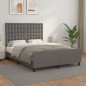 vidaXL Estructura de cama con cabecero cuero sintético gris 140x190 cm vidaXL Estructura de cama con cabecero cuero sintético gris 140x190 cm