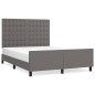 vidaXL Estructura de cama con cabecero cuero sintético gris 140x190 cm vidaXL Estructura de cama con cabecero cuero sintético gris 140x190 cm