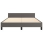 vidaXL Estructura de cama con cabecero cuero sintético gris 140x190 cm vidaXL Estructura de cama con cabecero cuero sintético gris 140x190 cm