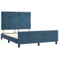 vidaXL Estructura cama con cabecero terciopelo azul oscuro 140x200 cm vidaXL Estructura cama con cabecero terciopelo azul oscuro 140x200 cm