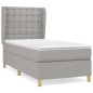 vidaXL Cama box spring con colchón tela gris claro 80x200 cm