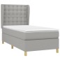 vidaXL Cama box spring con colchón tela gris claro 80x200 cm