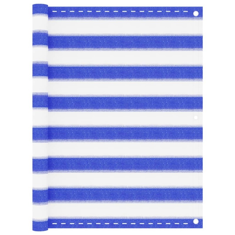 vidaXL Toldo para balcón HDPE azul y blanco 90x500 cm vidaXL Toldo para balcón HDPE azul y blanco 90x500 cm
