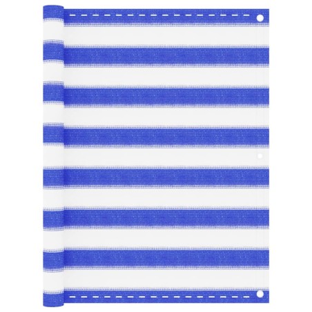vidaXL Toldo para balcón HDPE azul y blanco 90x500 cm