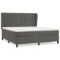 vidaXL Cama box spring con colchón terciopelo gris oscuro 160x200 cm vidaXL Cama box spring con colchón terciopelo gris oscuro 160x200 cm