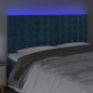vidaXL Cabecero con luces LED terciopelo azul oscuro 160x5x118/128 cm vidaXL Cabecero con luces LED terciopelo azul oscuro 160x5x118/128 cm