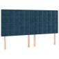 vidaXL Cabecero con luces LED terciopelo azul oscuro 160x5x118/128 cm vidaXL Cabecero con luces LED terciopelo azul oscuro 160x5x118/128 cm