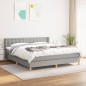 vidaXL Cama box spring con colchón tela gris claro 160x200 cm vidaXL Cama box spring con colchón tela gris claro 160x200 cm