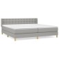 vidaXL Cama box spring con colchón tela gris claro 160x200 cm vidaXL Cama box spring con colchón tela gris claro 160x200 cm
