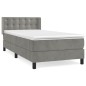 vidaXL Cama box spring con colchón terciopelo gris claro 100x200 cm vidaXL Cama box spring con colchón terciopelo gris claro 100x200 cm