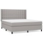 vidaXL Cama box spring con colchón tela gris claro 160x200 cm vidaXL Cama box spring con colchón tela gris claro 160x200 cm