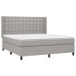 vidaXL Cama box spring con colchón tela gris claro 160x200 cm vidaXL Cama box spring con colchón tela gris claro 160x200 cm