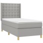 vidaXL Cama box spring con colchón tela gris claro 80x200 cm vidaXL Cama box spring con colchón tela gris claro 80x200 cm
