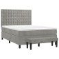 vidaXL Cama box spring con colchón terciopelo gris claro 140x190 cm vidaXL Cama box spring con colchón terciopelo gris claro 140x190 cm