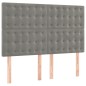 vidaXL Cama box spring con colchón terciopelo gris claro 140x190 cm vidaXL Cama box spring con colchón terciopelo gris claro 140x190 cm