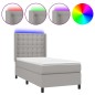 vidaXL Cama box spring colchón y luces LED tela gris claro 80x200 cm vidaXL Cama box spring colchón y luces LED tela gris claro 80x200 cm