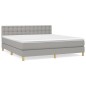 vidaXL Cama box spring con colchón tela gris claro 160x200 cm vidaXL Cama box spring con colchón tela gris claro 160x200 cm